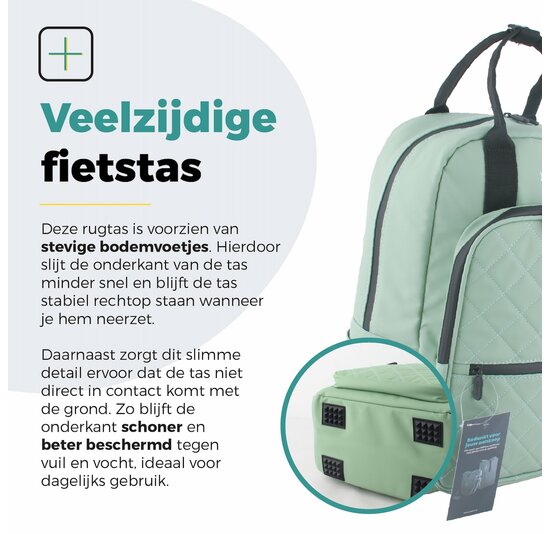 Voltano Daily Enkele Fietstas / Rugtas - Mint groen - Enkele Pakaftas - 100% Waterdicht