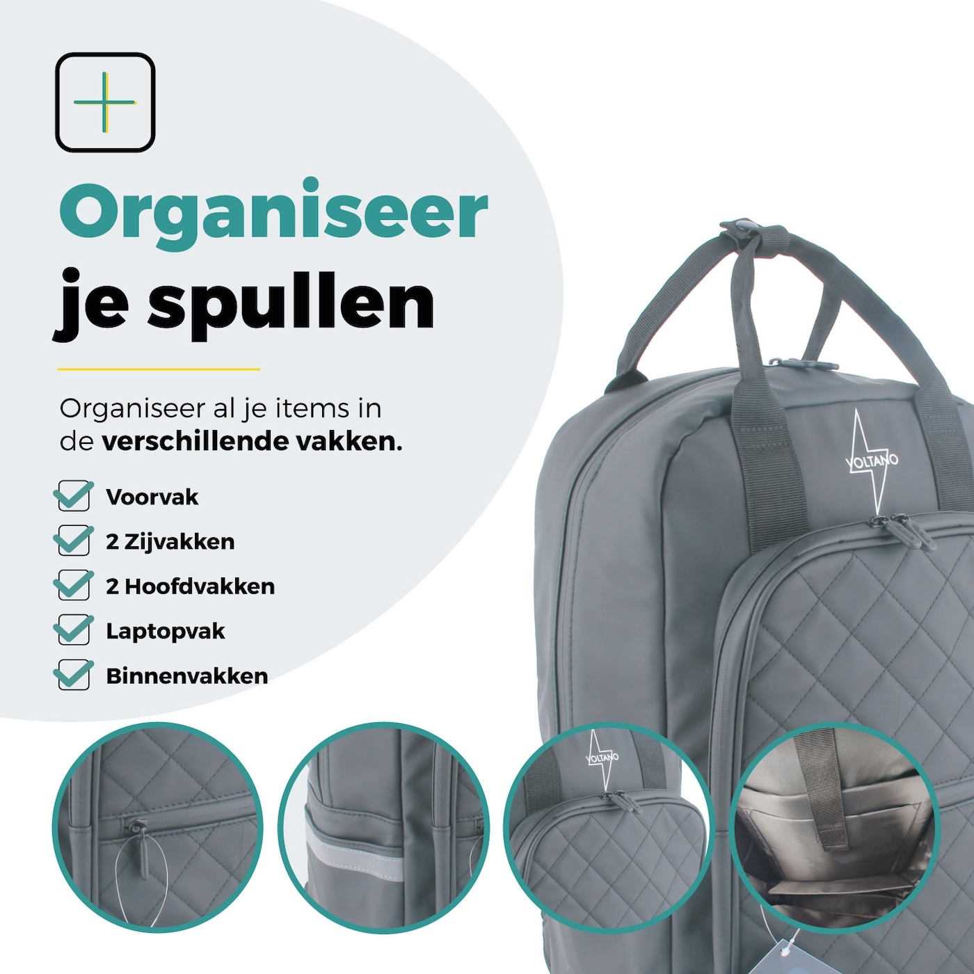 Voltano Daily Enkele Fietstas / Rugtas - Zwart - Enkele Pakaftas - 100% Waterdicht