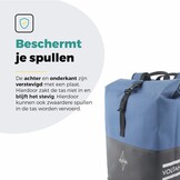 Voltano Dubbele Fietstas Rolltop Reflective Special Edition - Zwart / Lakeblue  - 50 Liter - 100% Waterdicht