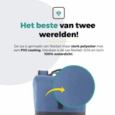 Voltano Dubbele Fietstas Rolltop Reflective Special Edition - Zwart / Lakeblue  - 50 Liter - 100% Waterdicht