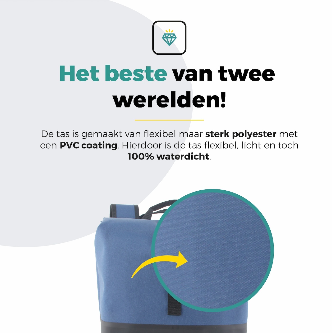 Voltano Dubbele Fietstas Rolltop Reflective Special Edition - Zwart / Lakeblue  - 50 Liter - 100% Waterdicht