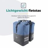 Voltano Dubbele Fietstas Rolltop Reflective Special Edition - Zwart / Lakeblue  - 50 Liter - 100% Waterdicht