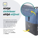 Voltano Dubbele Fietstas Rolltop Reflective Special Edition - Zwart / Lakeblue  - 50 Liter - 100% Waterdicht