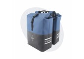 Voltano Dubbele Fietstas Rolltop Reflective Special Edition - Zwart / Lakeblue  - 50 Liter