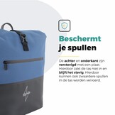 Voltano Enkele Fietstas Rolltop Reflective Special Edition - Zwart / Lakeblue - 25 Liter - 100% Waterdicht