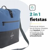 Voltano Enkele Fietstas Rolltop Reflective Special Edition - Zwart / Lakeblue - 25 Liter - 100% Waterdicht