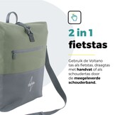 Voltano Enkele Fietstas Rolltop Reflective Special Edition - Zwart / Olijfgroen - 25 Liter - 100% Waterdicht