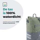 Voltano Enkele Fietstas Rolltop Reflective Special Edition - Zwart / Olijfgroen - 25 Liter - 100% Waterdicht