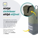Voltano Enkele Fietstas Rolltop Reflective Special Edition - Zwart / Olijfgroen - 25 Liter - 100% Waterdicht