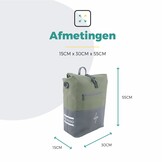 Voltano Enkele Fietstas Rolltop Reflective Special Edition - Zwart / Olijfgroen - 25 Liter - 100% Waterdicht