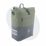 Voltano Enkele Fietstas Rolltop Reflective Special Edition - Zwart / Olijfgroen - 25 Liter - 100% Waterdicht