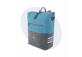 Voltano Enkele Fietstas Rolltop Reflective Special Edition - Zwart / Blauw - 25 Liter