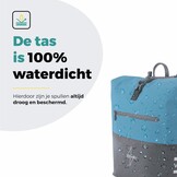 Voltano Enkele Fietstas Rolltop Reflective Special Edition - Zwart / Blauw - 25 Liter - 100% Waterdicht