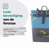 Voltano Enkele Fietstas Rolltop Reflective Special Edition - Zwart / Blauw - 25 Liter - 100% Waterdicht