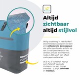 Voltano Enkele Fietstas Rolltop Reflective Special Edition - Zwart / Blauw - 25 Liter - 100% Waterdicht