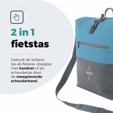 Voltano Enkele Fietstas Rolltop Reflective Special Edition - Zwart / Blauw - 25 Liter - 100% Waterdicht