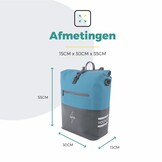 Voltano Enkele Fietstas Rolltop Reflective Special Edition - Zwart / Blauw - 25 Liter - 100% Waterdicht