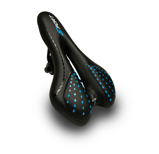 Voltano Sport Trekking Fietszadel – Zwart / Blauw - Unisex – Strawberry