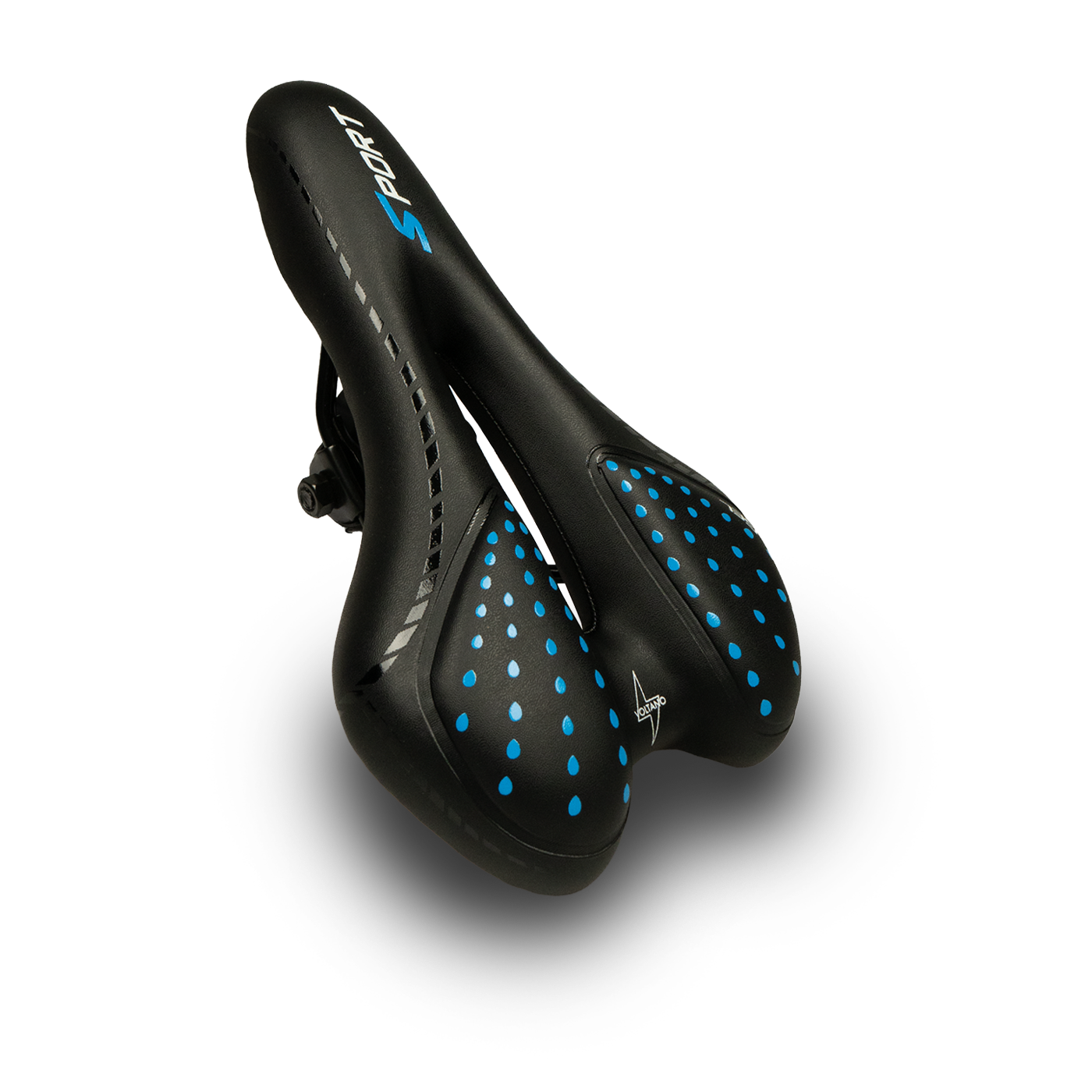 Voltano Voltano Sport Trekking Fietszadel – Zwart / Blauw - Unisex – Strawberry