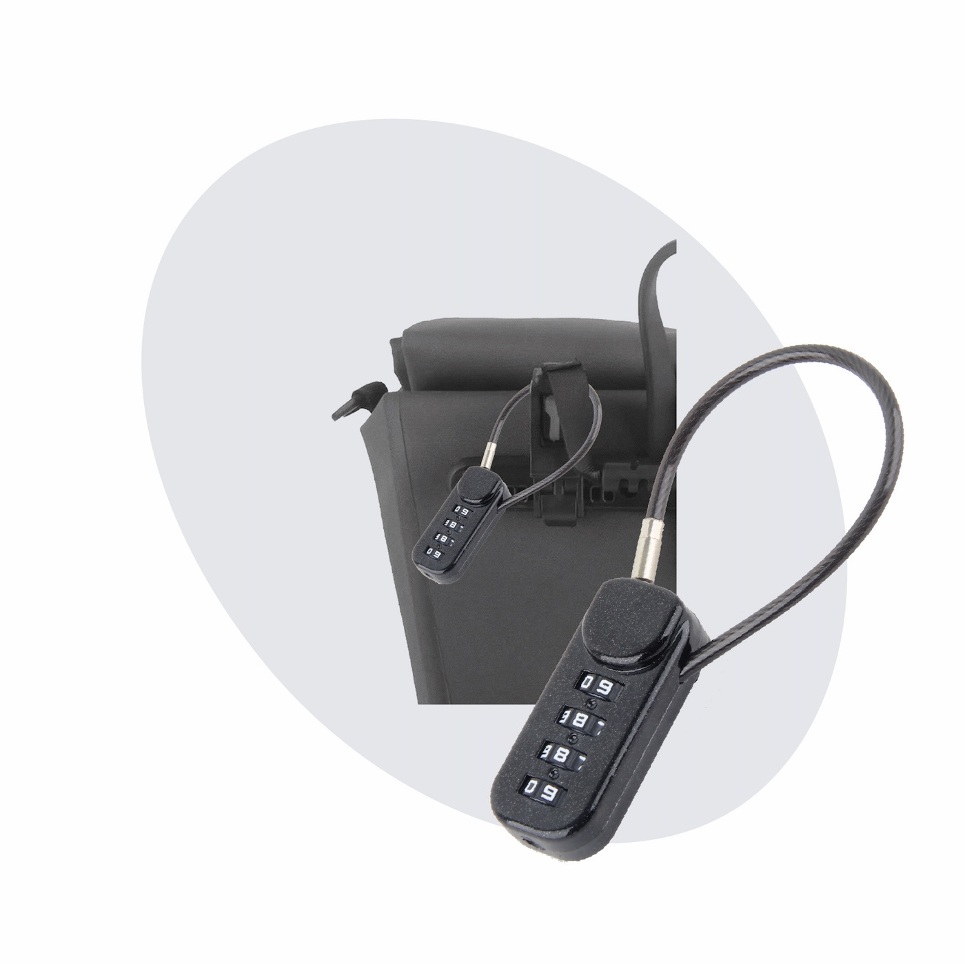 Voltano Luxe Fietstas Slot - Hangslot / Cijferslot - Zwart