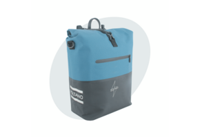 Voltano Enkele Fietstas Rolltop Reflective Special Edition - Zwart / Blauw - 25 Liter