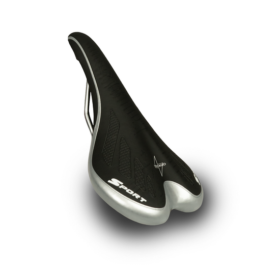 Voltano Race / MTB Fietszadel – Zwart / Zilver - Unisex