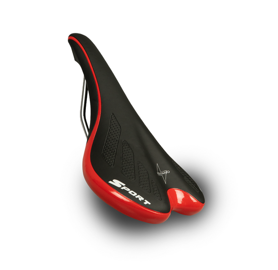 Voltano Race / MTB Fietszadel – Zwart / Rood - Unisex