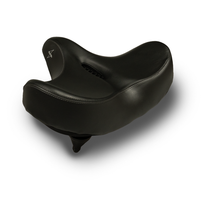 Voltano City XXXL Fietszadel Met Uitsparing - Unisex - Extra Breed Fietszadel - Zwart