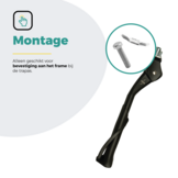 Voltano Enkele Fietsstandaard Verstelbaar - Zwart - 24'' t/m 28'' - 18 MM Montage