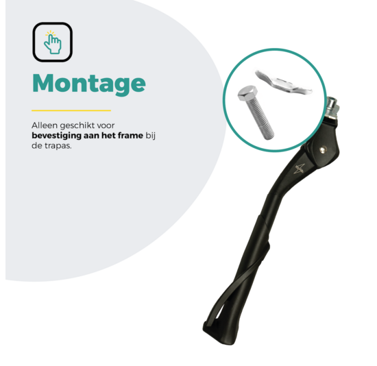 Voltano Enkele Fietsstandaard Verstelbaar - Zwart - 24'' t/m 28'' - 18 MM Montage