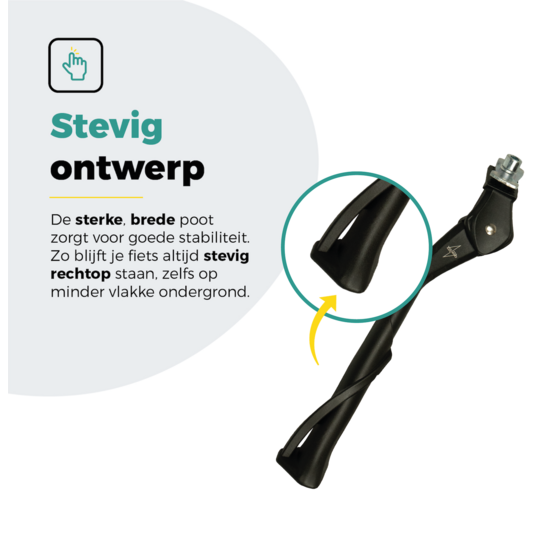 Voltano Enkele Fietsstandaard Verstelbaar - Zwart - 24'' t/m 28'' - 18 MM Montage