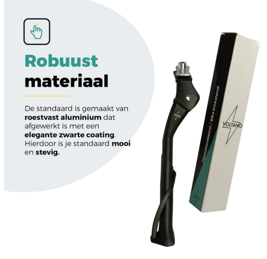 Voltano Enkele Fietsstandaard Verstelbaar - Zwart - 24'' t/m 28'' - 18 MM Montage