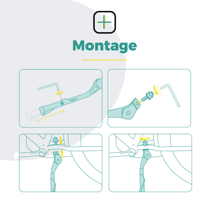 Voltano Enkele Fietsstandaard Verstelbaar - Zwart - 24'' t/m 28'' - 18 MM Montage