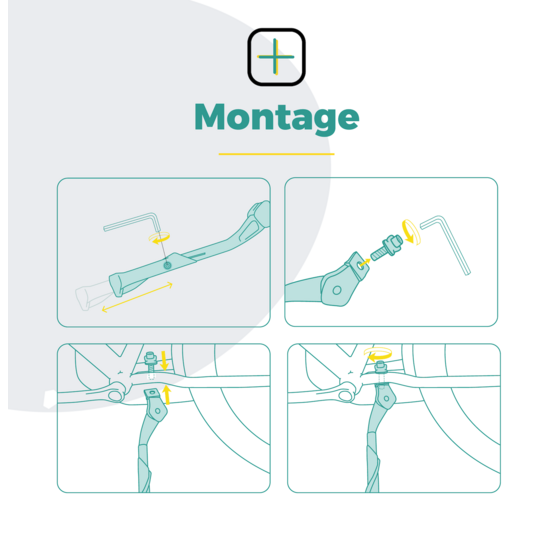 Voltano Enkele Fietsstandaard Verstelbaar - Zwart - 24'' t/m 28'' - 18 MM Montage