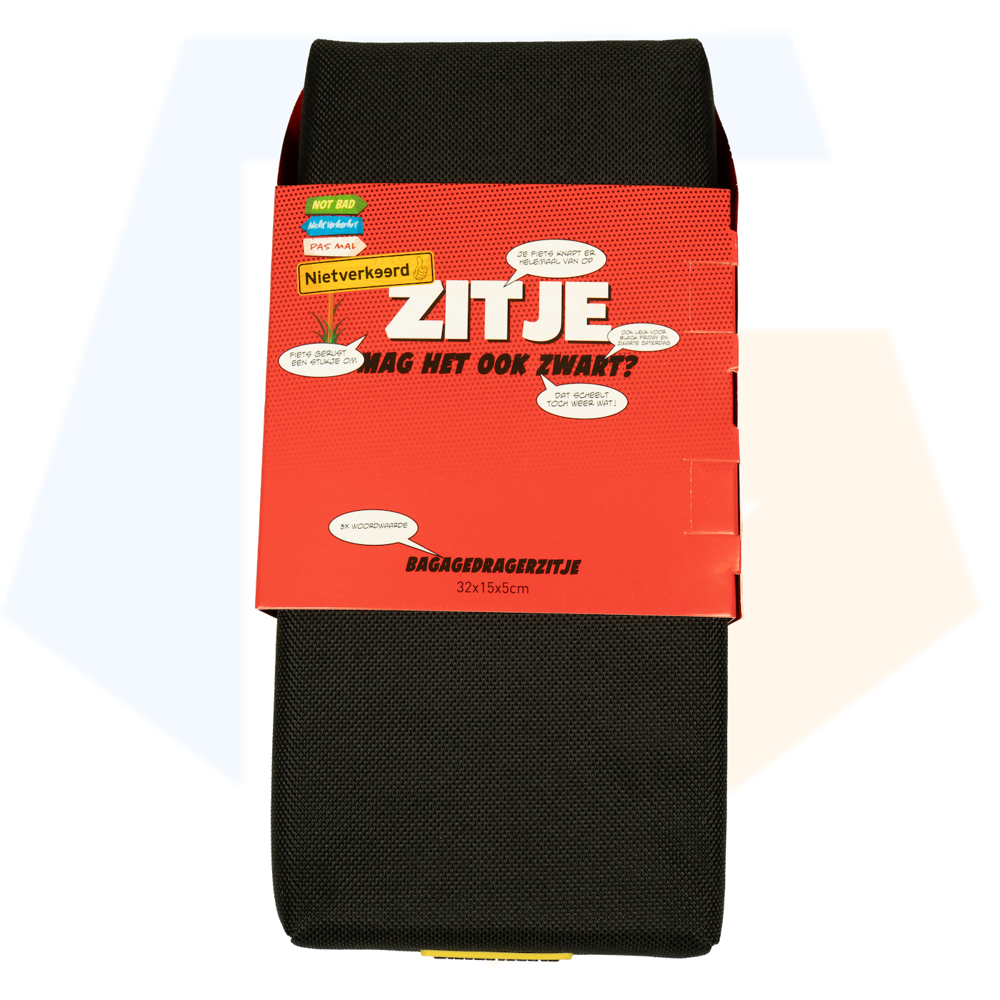NietVerkeerd Bagagedragerkussen - Zwart