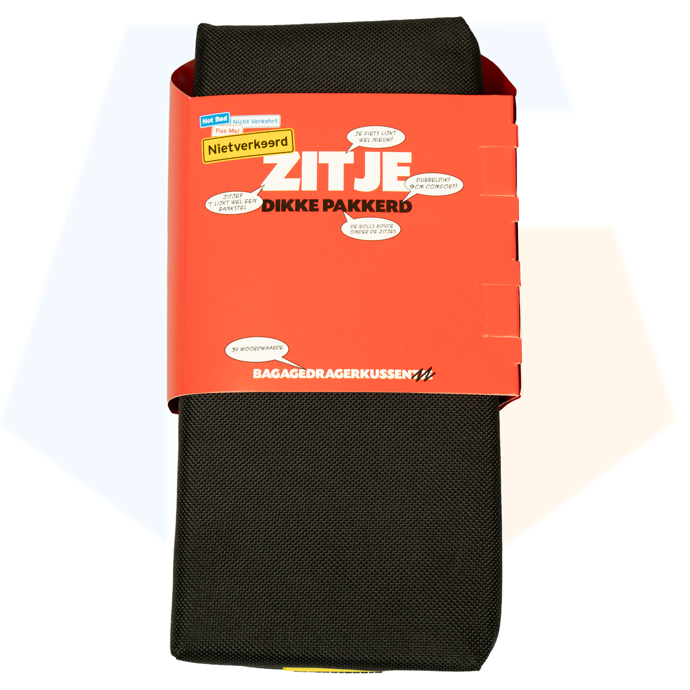 NietVerkeerd Bagagedragerkussen Dikke Pakkerd - Extra Dik - Zwart