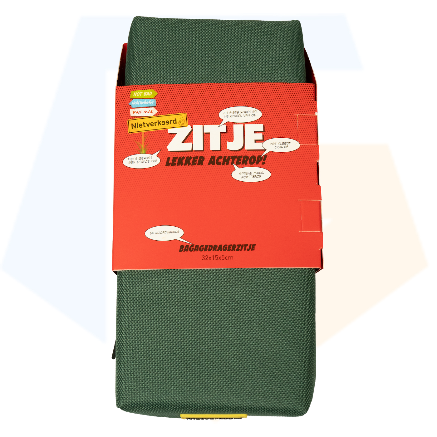 NietVerkeerd Bagagedragerkussen - Donkergroen