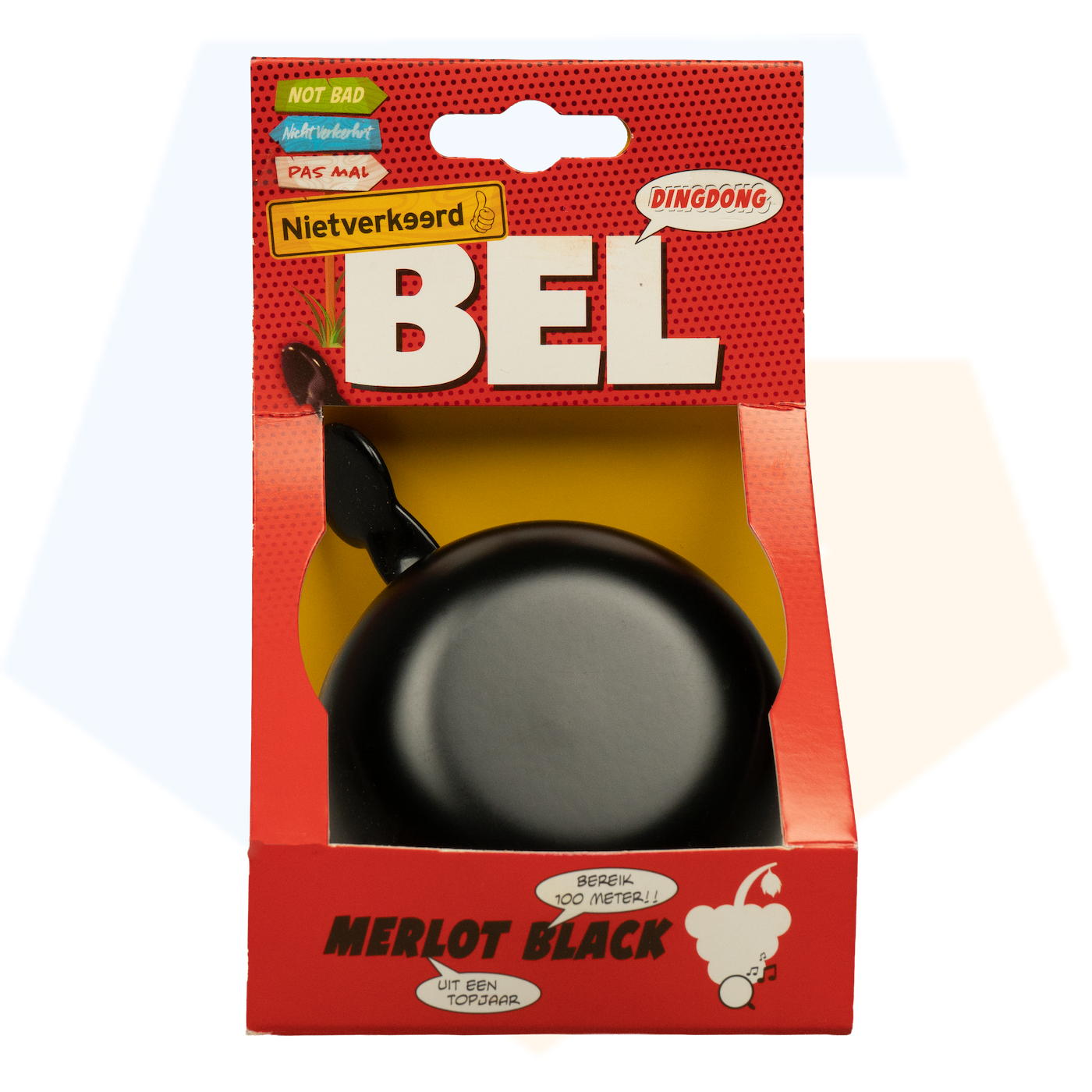 NietVerkeerd Fietsbel Ding-Dong - 80 MM - Zwart