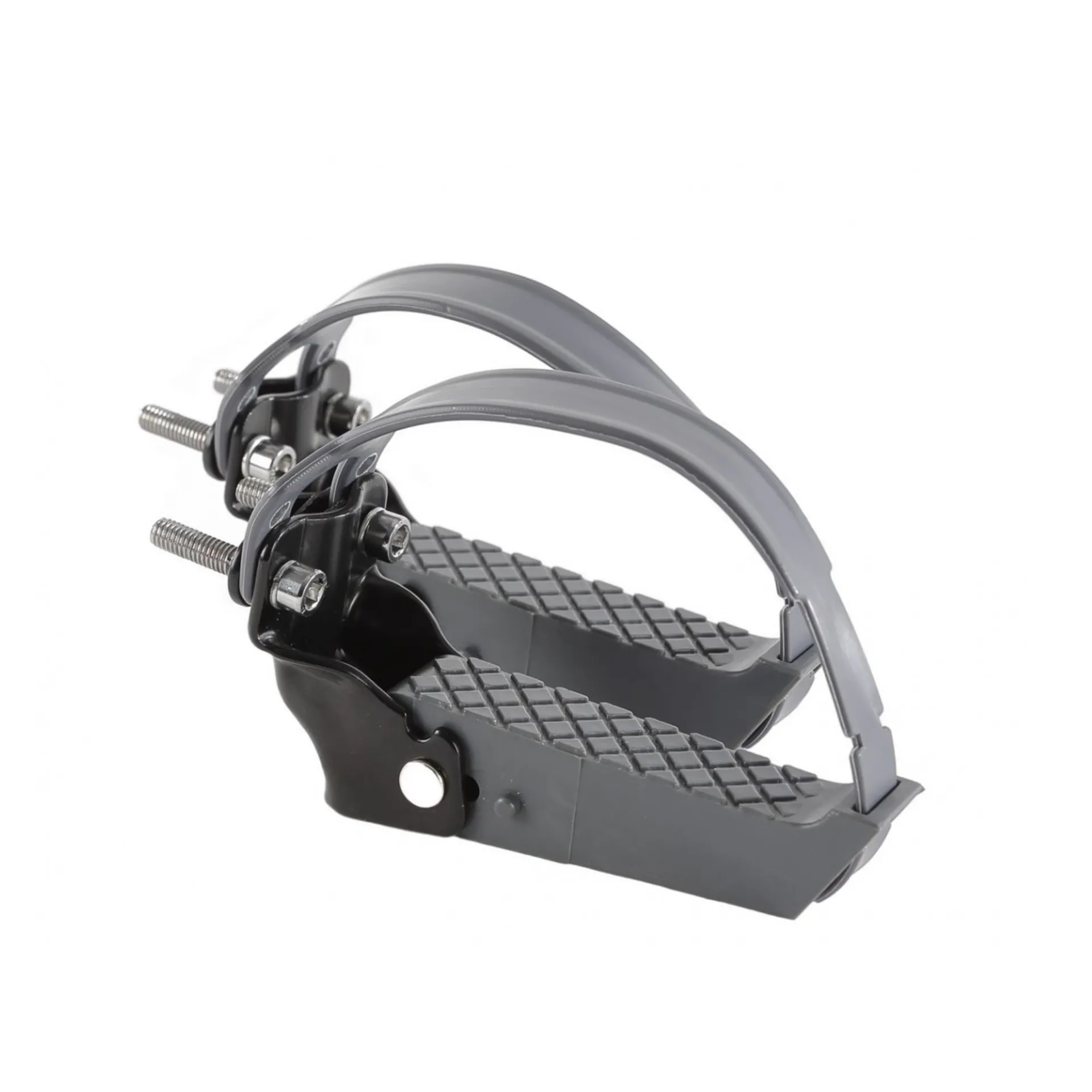 Mirage Voetsteunen Met Rubber Riem - Opklapbaar - Grijs / Zwart