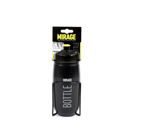 Mirage Bidon 600ml - Met houder - Zwart