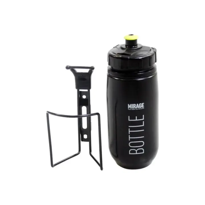 Mirage Bidon 600ml - Met houder - Zwart