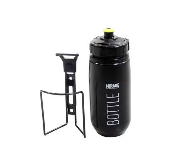 Mirage Bidon 600ml - Met houder - Zwart