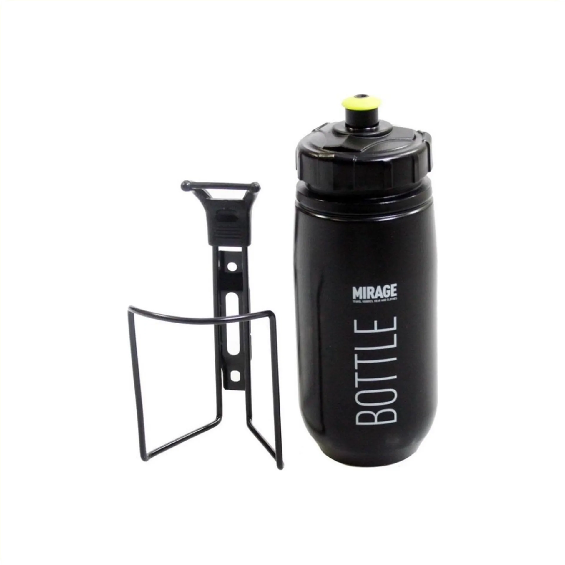 Mirage Bidon 600ml - Met houder - Zwart