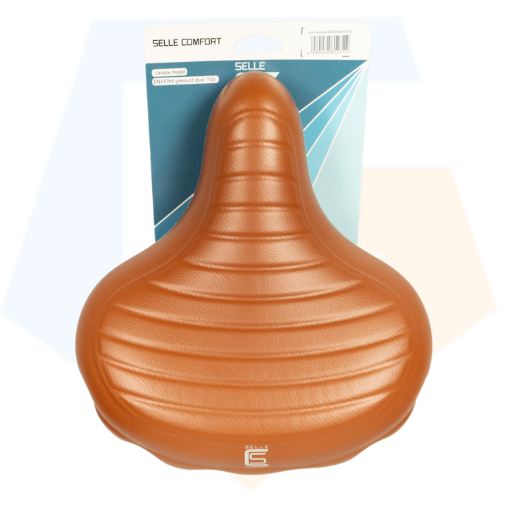 Selle Comfort Drifter Fietszadel - Wave Lichtbruin - Met Hangveren