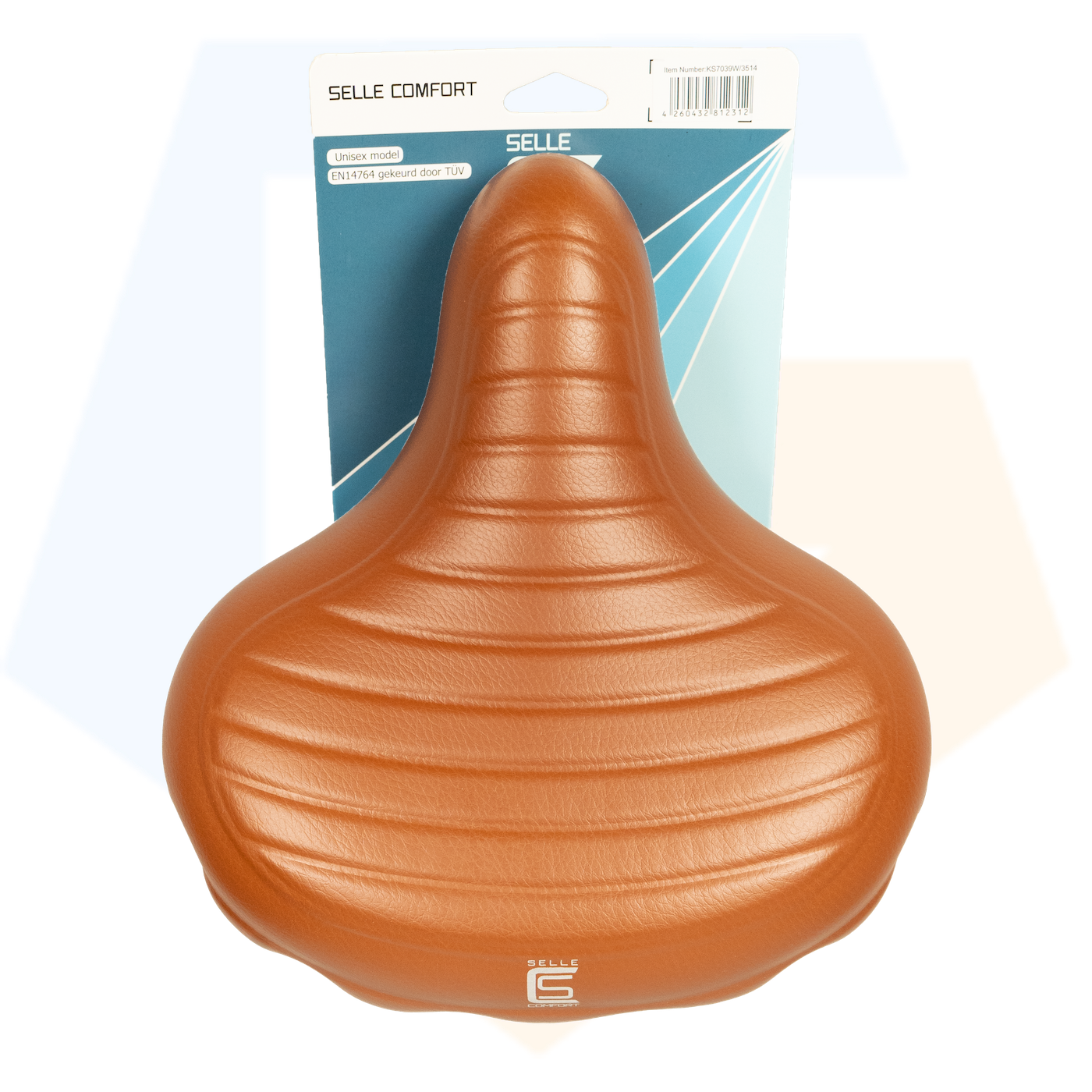 Selle Comfort Drifter Fietszadel - Wave Lichtbruin - Met Hangveren