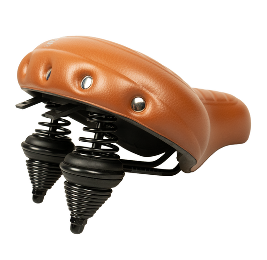 Selle Comfort Drifter Fietszadel - Wave Lichtbruin - Met Hangveren