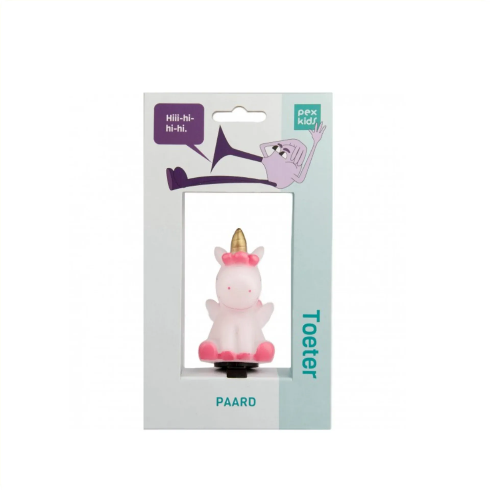 PexKids Fietstoeter - Kinder Fietsbel - Paard - Wit