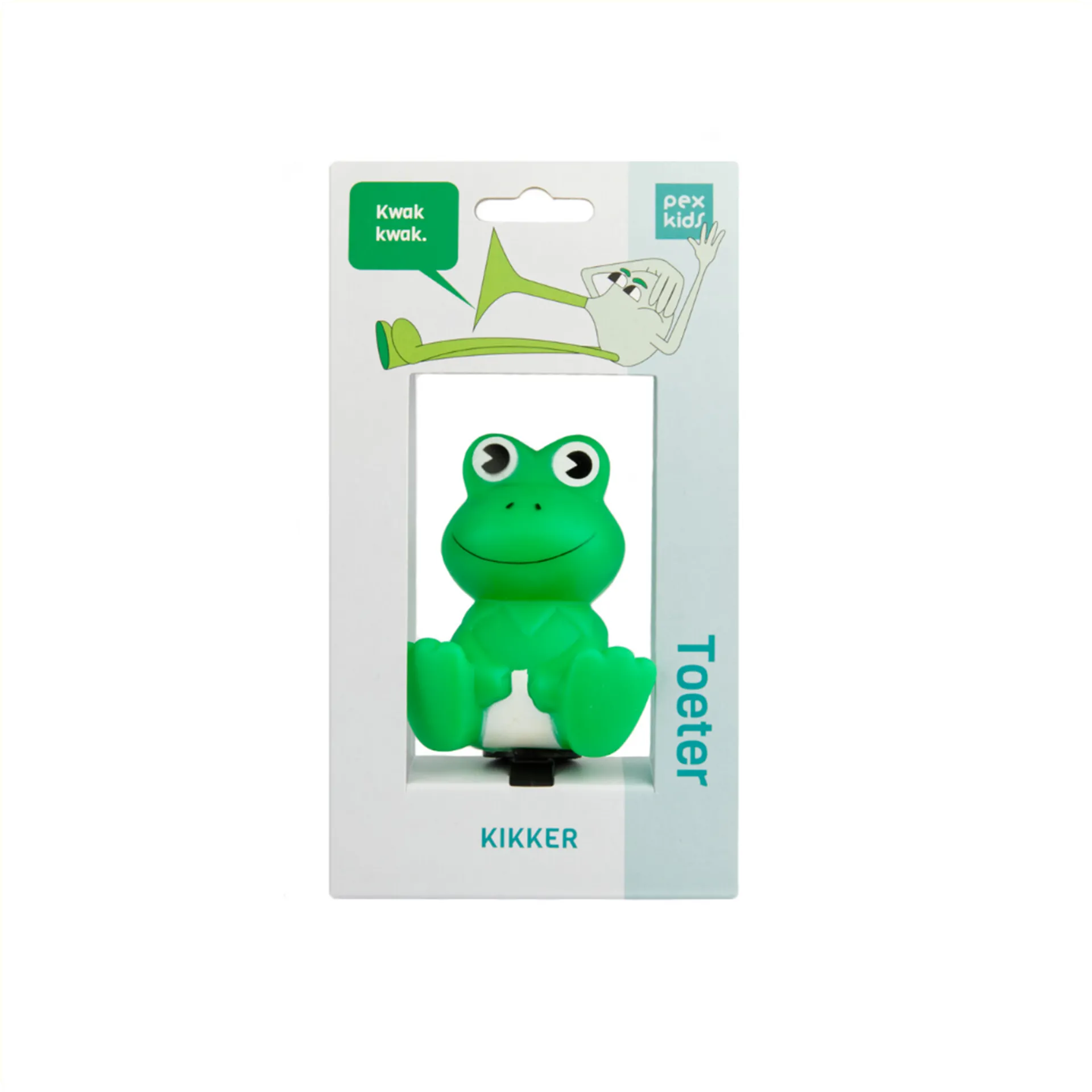 PexKids Fietstoeter - Kinder Fietsbel - Kikker - Groen