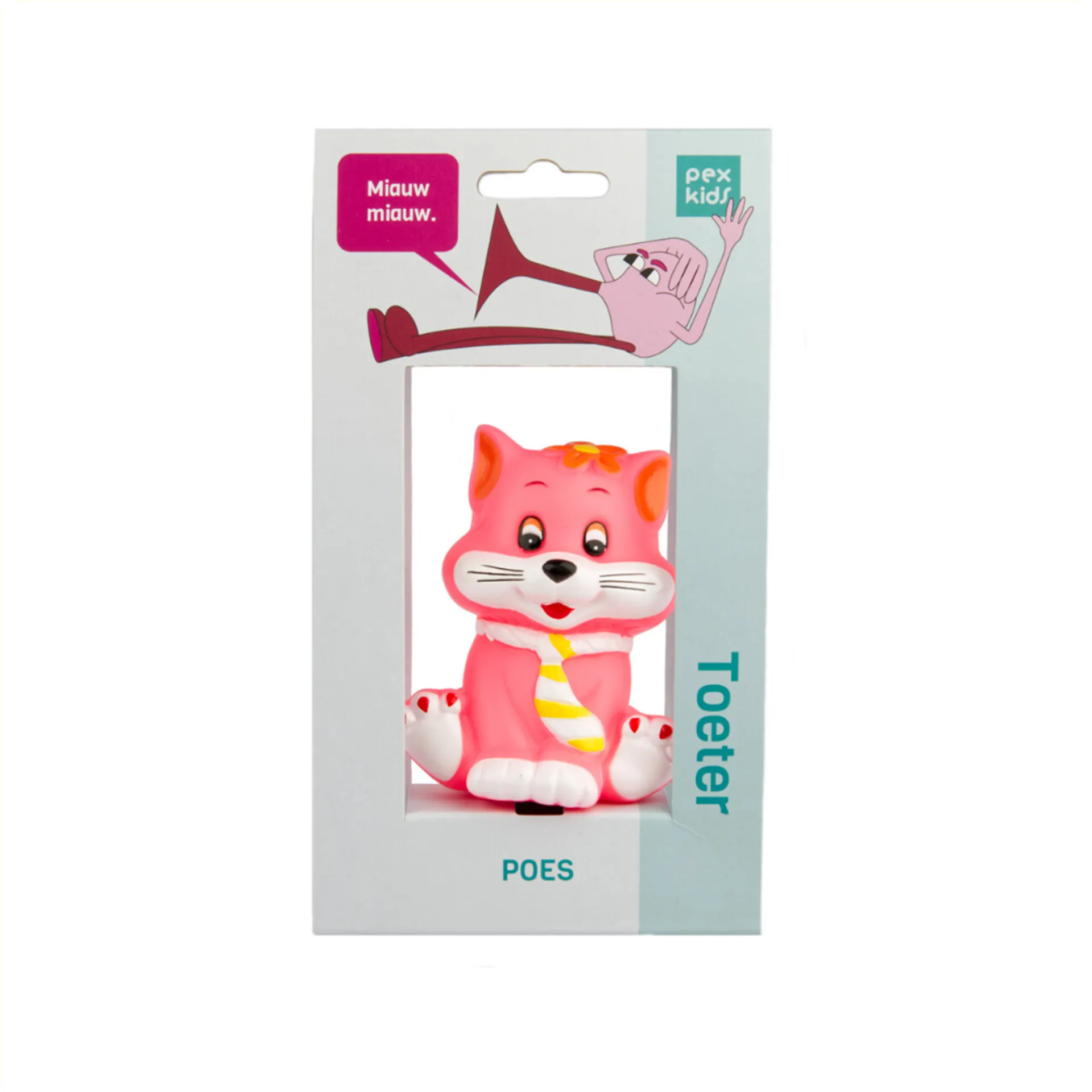 PexKids Fietstoeter -  Kinder Fietsbel - Poes - Roze
