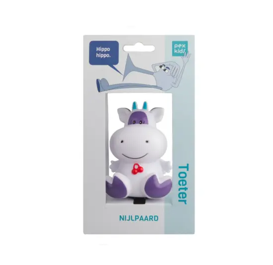 PexKids Fietstoeter -  Kinder Fietsbel - Nijlpaard - Wit